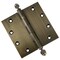 Embassy 5 x 5 Solid Brass Ball Bearing Hinge, Antique Brass Finish Acorn Tips 5050BBUS5A-1 - alternate 1